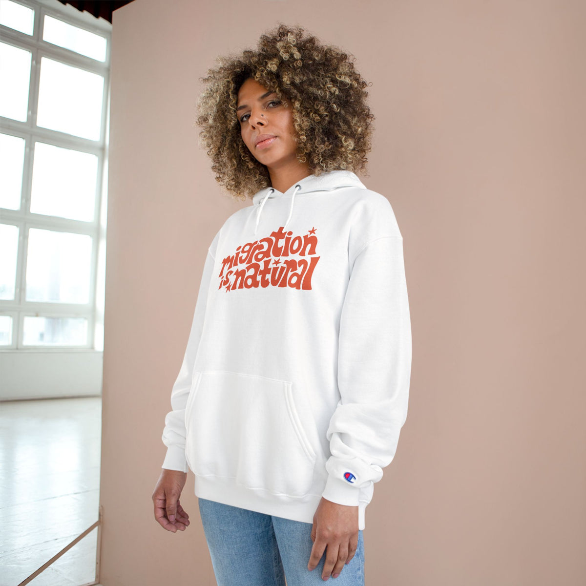 Migration Is Natural Adult Champion Hoodie