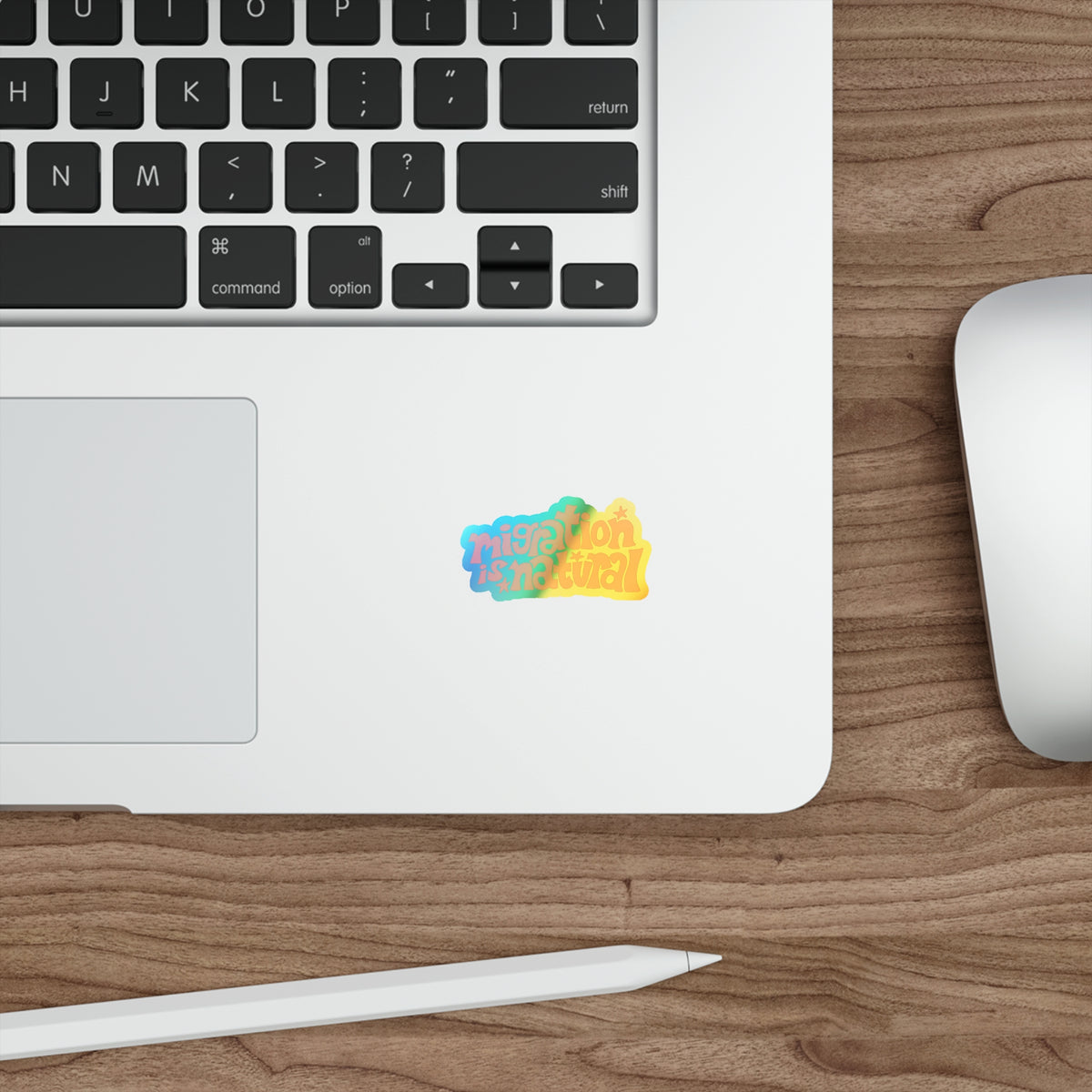 "Migration Is Natural" Holographic Die-Cut Sticker