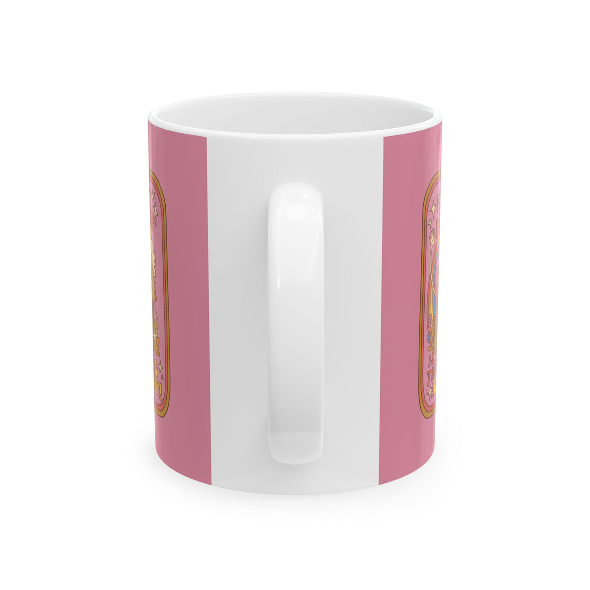 Pink Retro Public Library Ceramic Mug (11oz, 15oz)