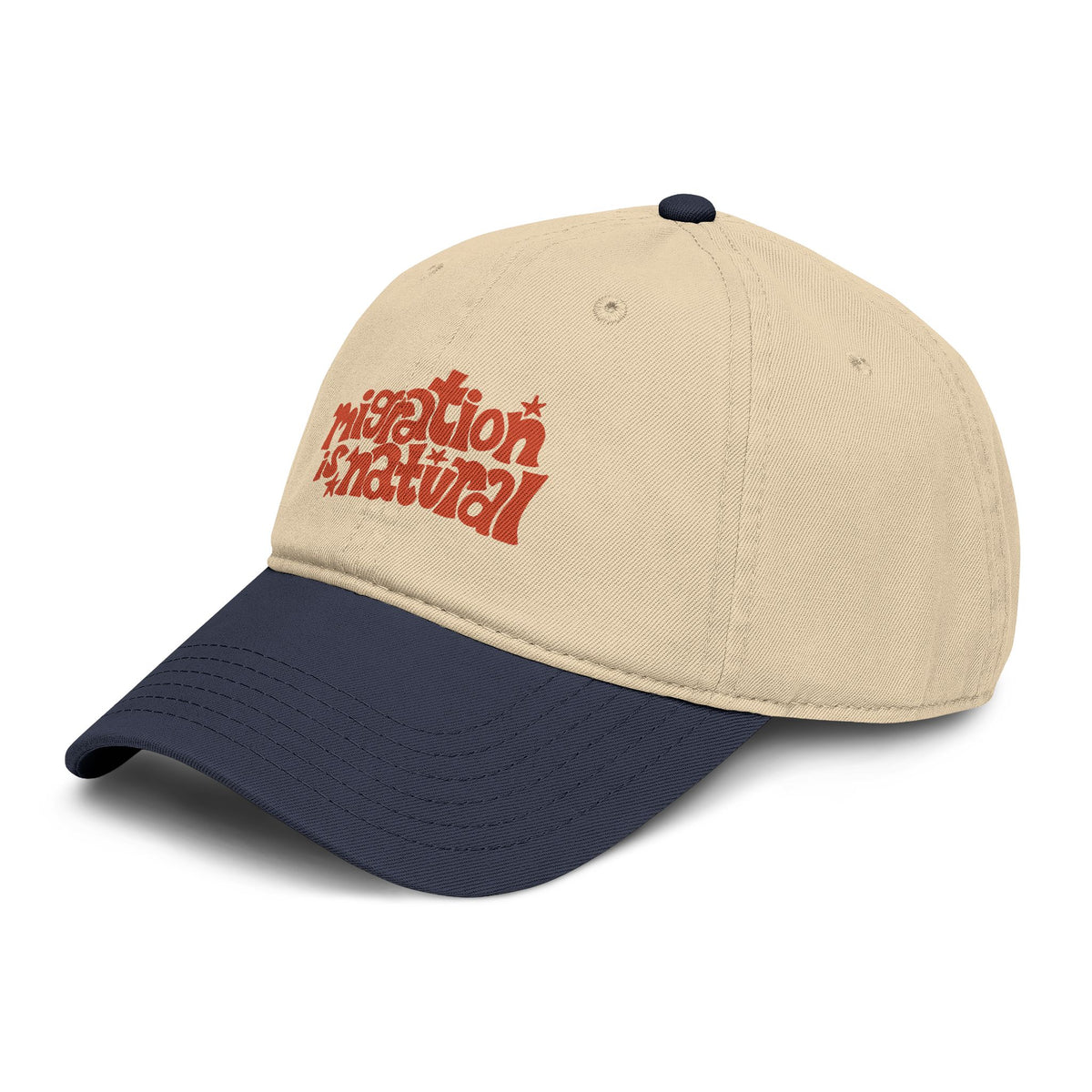 Migration is Natural Garment Washed Two-Tone Baseball Cap