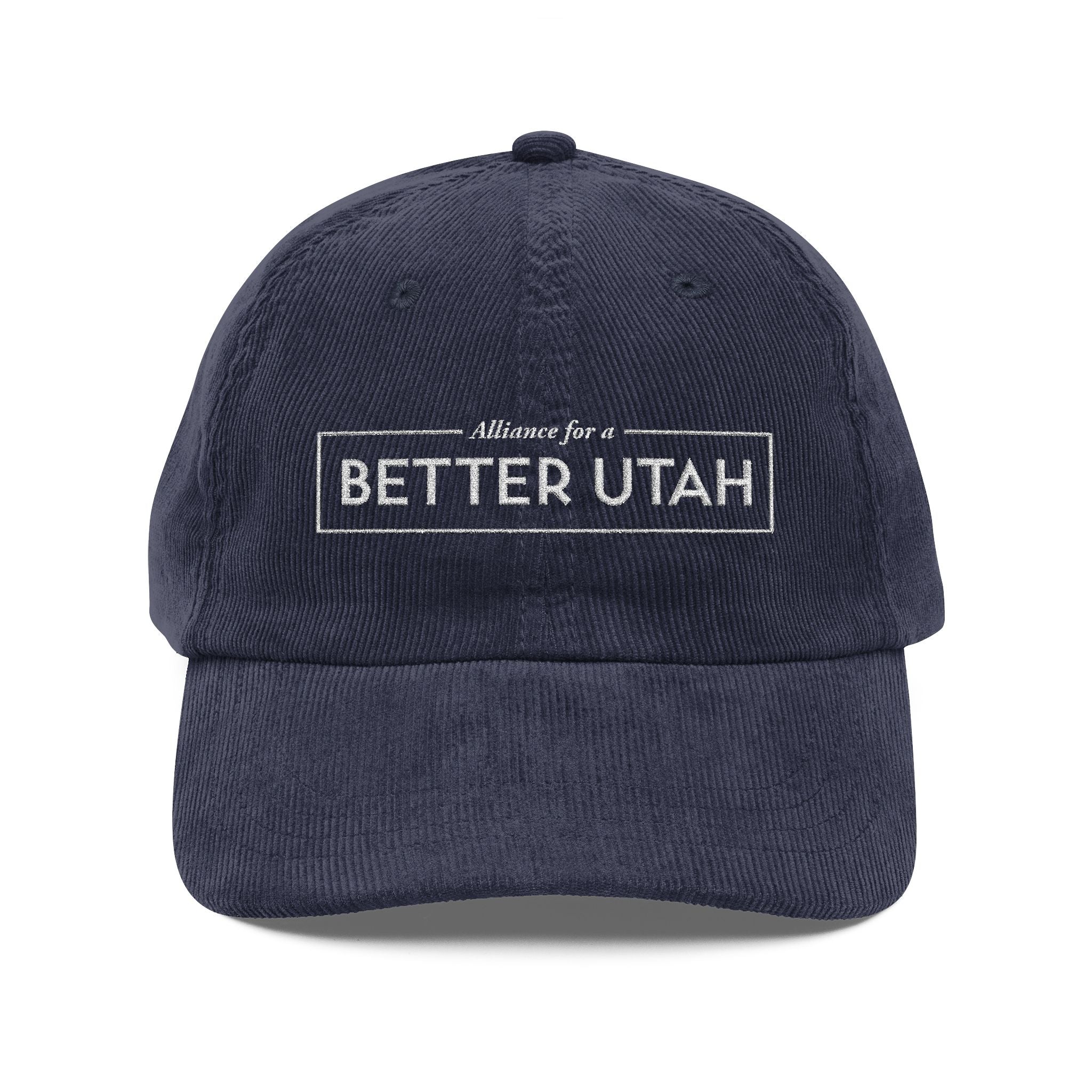 ALLIANCE FOR A BETTER UTAH WHITE VINTAGE CORDUROY CAP HAT