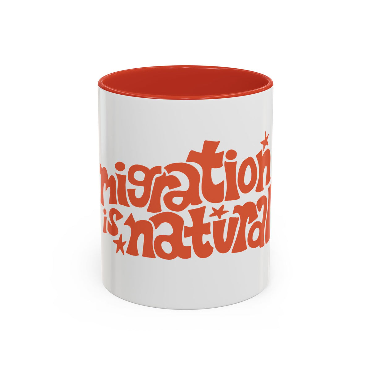 Two-Tone "Migration is Natural" Accent Mug