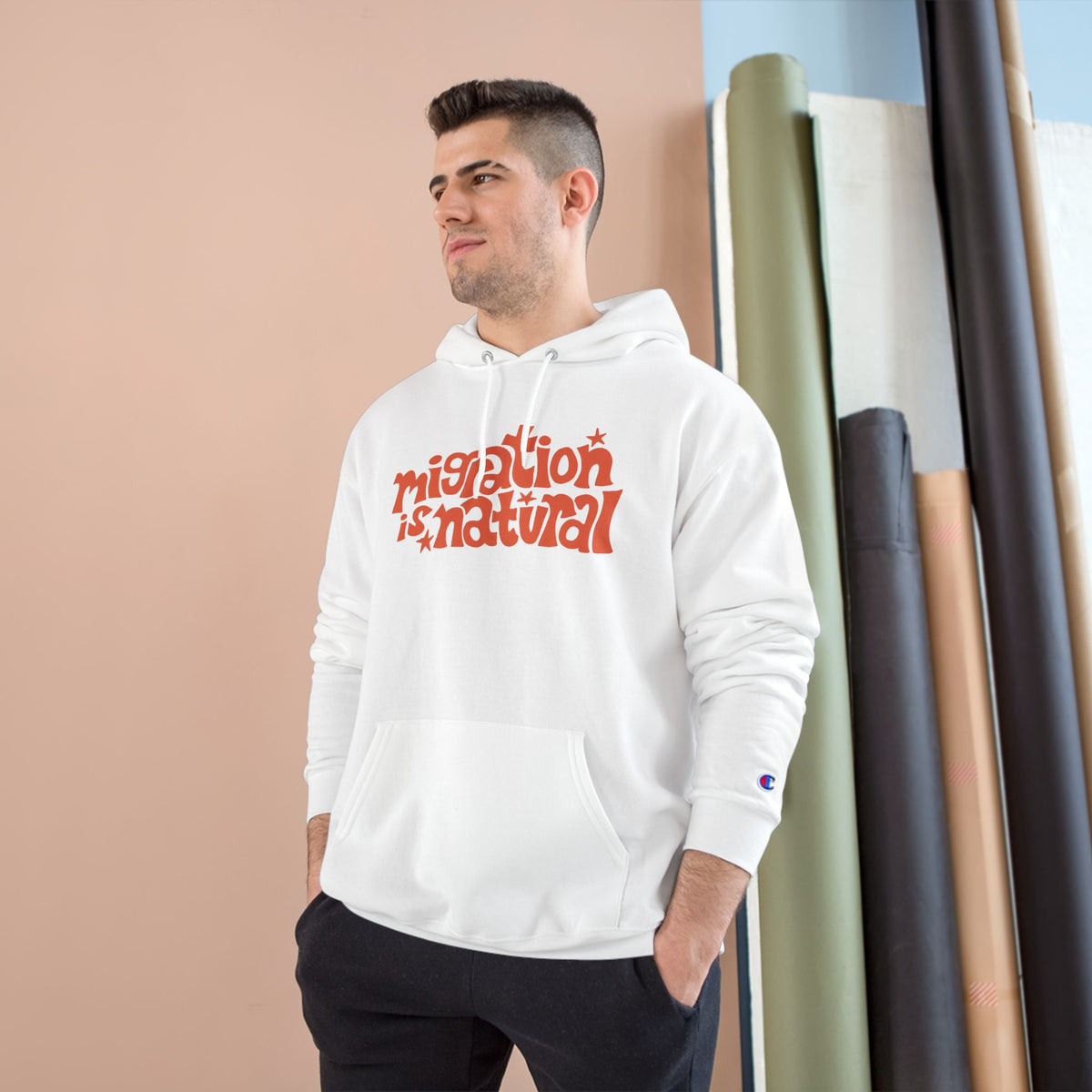 Migration Is Natural Adult Champion Hoodie