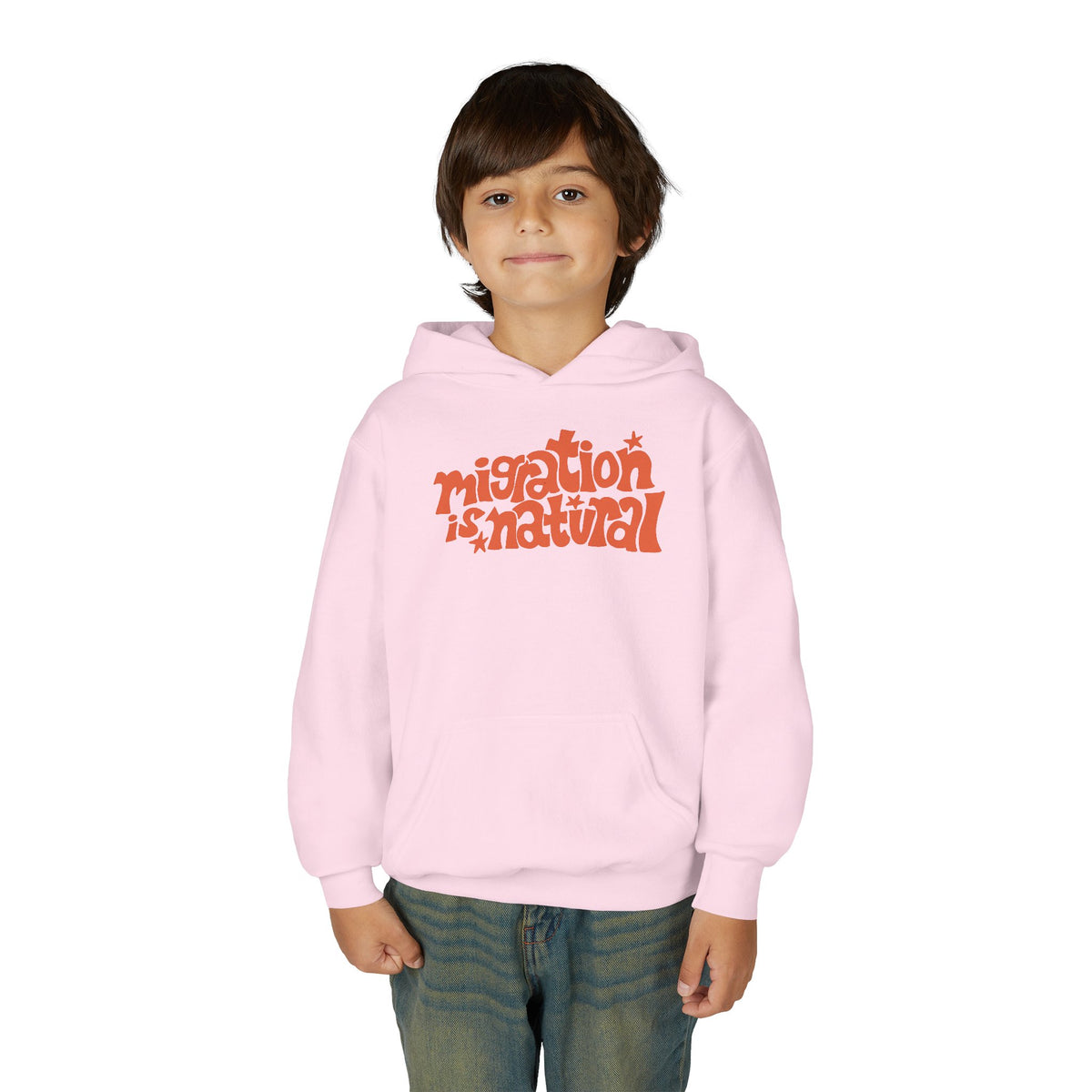 "Migration is Natural" - Youth Heavy Blend Hooded Sweatshirt