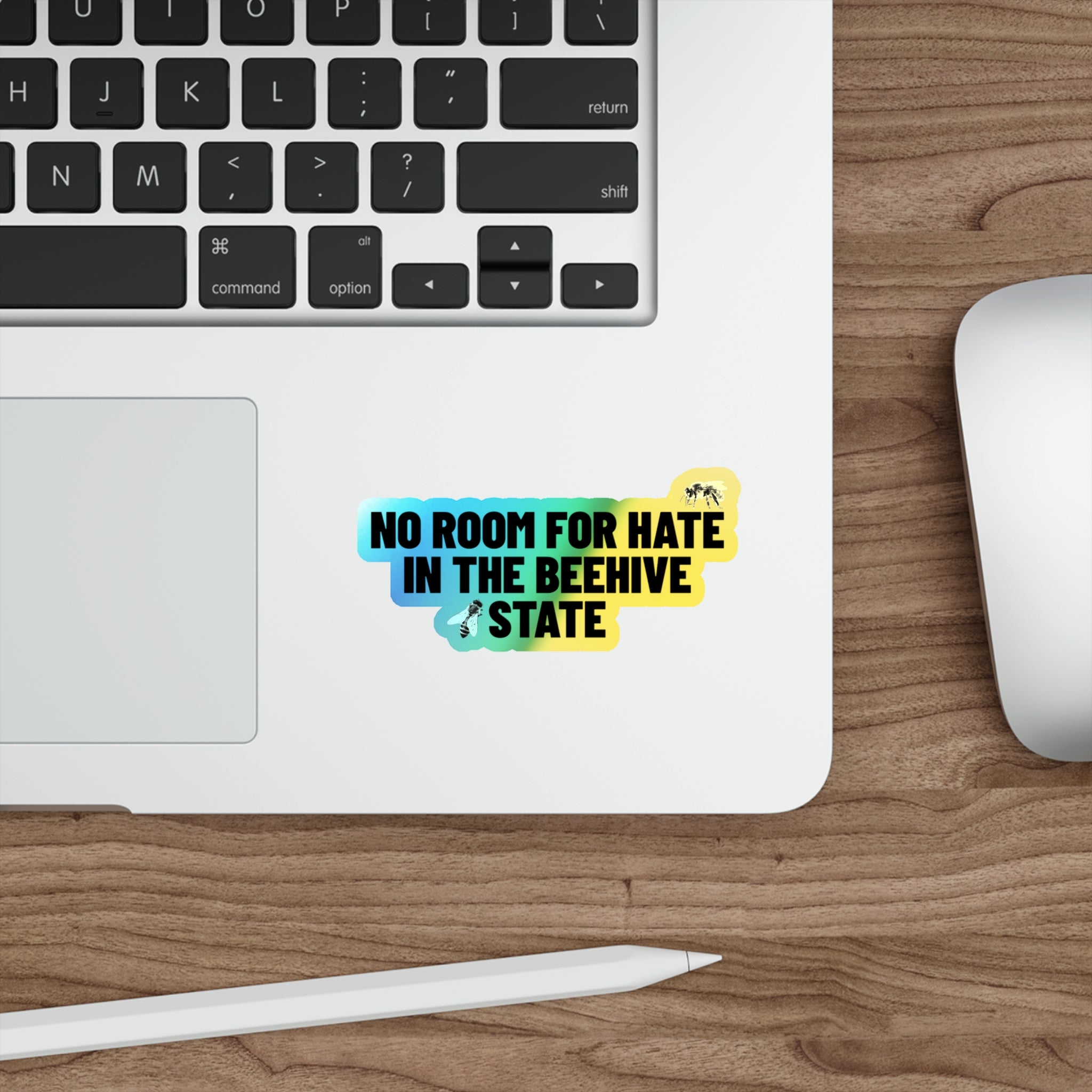 NO ROOM FOR HATE IN THE BEEHIVE STATE HOLOGRAPHIC STICKER