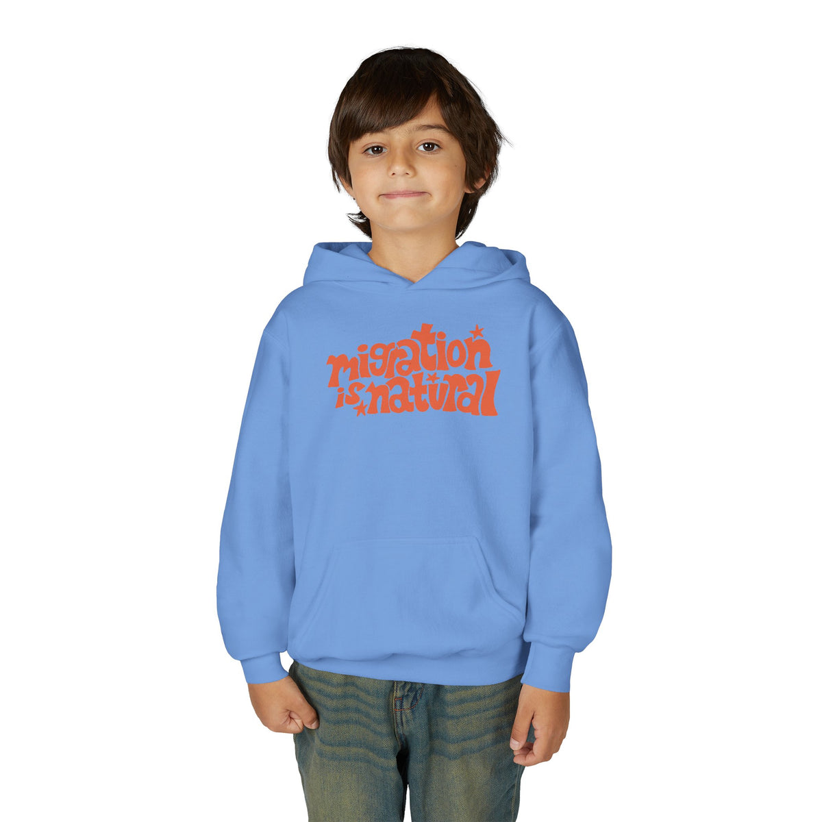 "Migration is Natural" - Youth Heavy Blend Hooded Sweatshirt