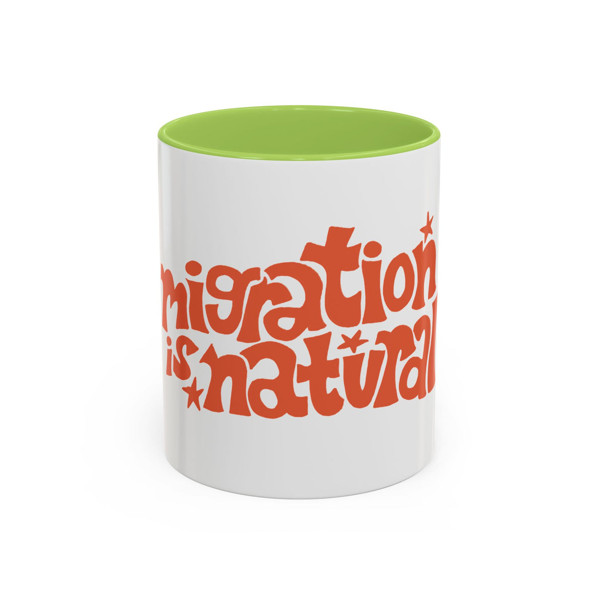 Two-Tone "Migration is Natural" Accent Mug