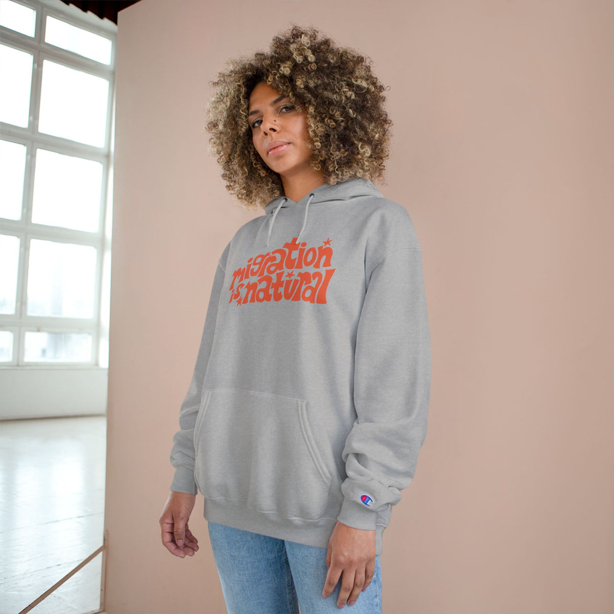 Migration Is Natural Adult Champion Hoodie