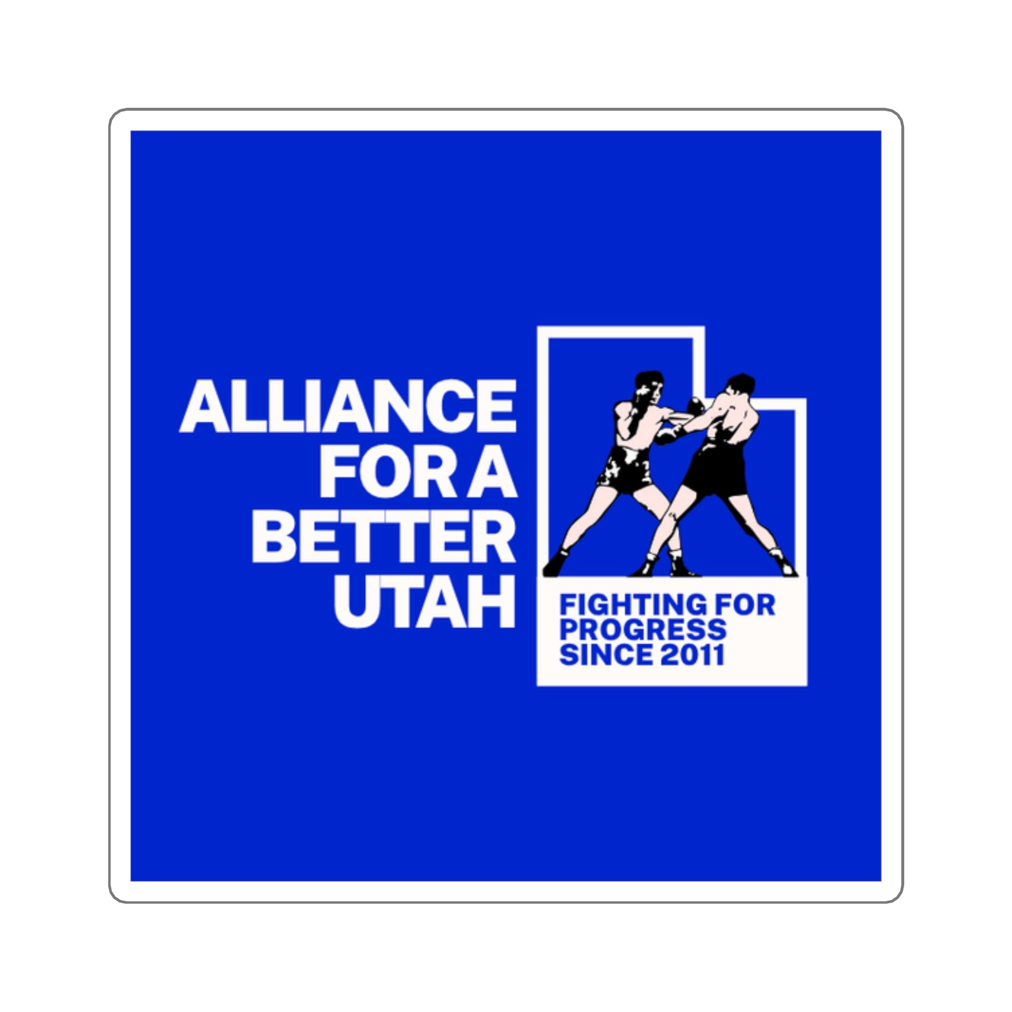 FIGHTING FOR PROGRESS BLUE STICKER